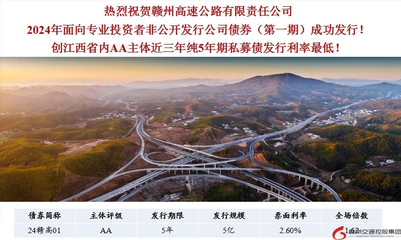 喜報(bào)！贛州交控集團(tuán)接連在資本市場(chǎng)發(fā)行債券成功！